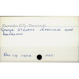 Dunedin City - Drownings.