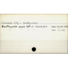 Dunedin City - Earthquakes