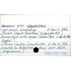 Dunedin City - Education
