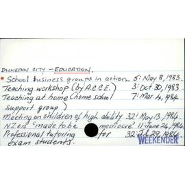 DUNEDIN CITY - EDUCATION.