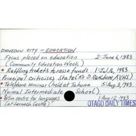 Dunedin City - Education