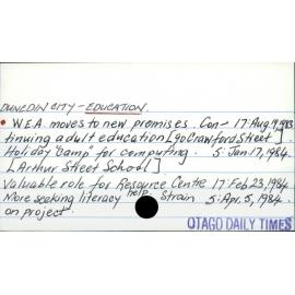 DUNEDIN CITY - EDUCATION.