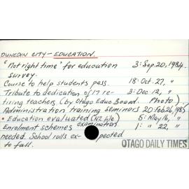 DUNEDIN CITY- EDUCATION.