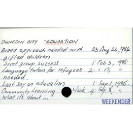 DUNEDIN CITY - EDUCATION.