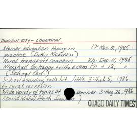 DUNEDIN CITY - EDUCATION.