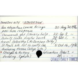 DUNEDIN CITY - EDUCATION.