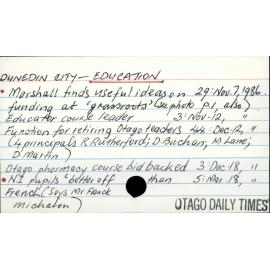 Dunedin City - Education