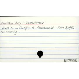 DUNEDIN CITY - EDUCATION.