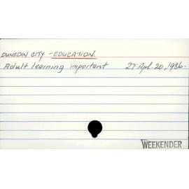 DUNEDIN CITY - EDUCATION.