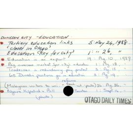 DUNEDIN CITY - EDUCATION.