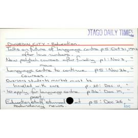 DUNEDIN CITY - Education.