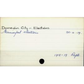 Dunedin City - Elections