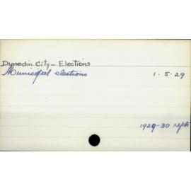 Dunedin City - Elections