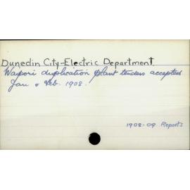 Dunedin City - Electricity Department