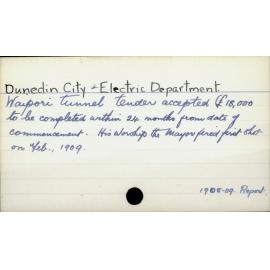 Dunedin City - Electric Department.
