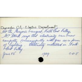 Dunedin City - Electric Department.