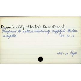 Dunedin City - Electricy Department