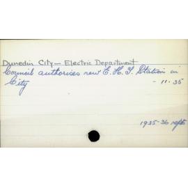 Dunedin City - Electricity Department