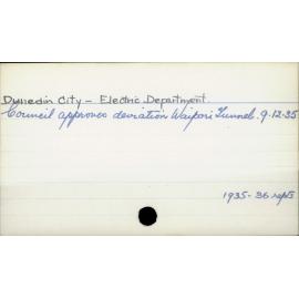 Dunedin City - Electricity Department