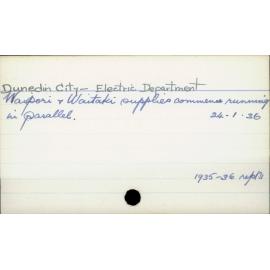 Dunedin City - Electricity Department