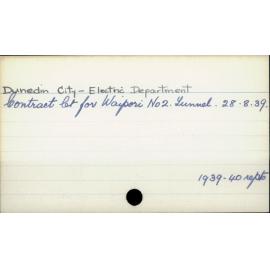 Dunedin City - Electricity Department