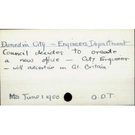 Dunedin City - Engineers Department