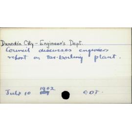 Dunedin City - Engineer's Dept.