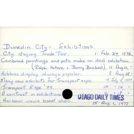 Dunedin City - Exhibitions