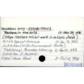 Dunedin City - Exhibitions