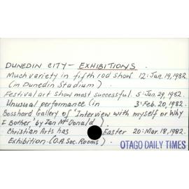 Dunedin City - Exhibitions