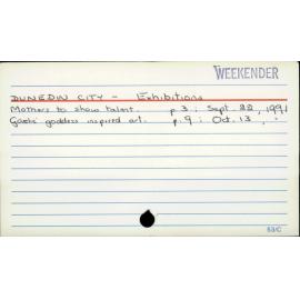 DUNEDIN CITY -  Exhibitions