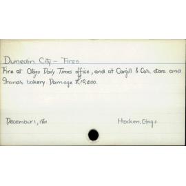 Dunedin City - Fires.