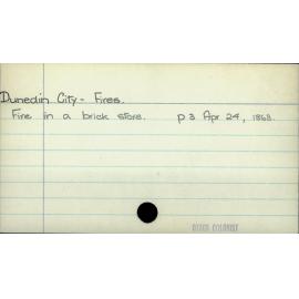Dunedin City - Fires.