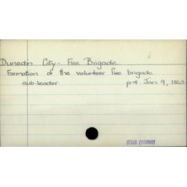 Dunedin City - Fire Brigade