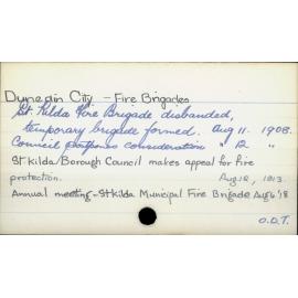Dunedin City - Fire Brigades