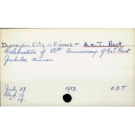 Dunedin City - Firms - A.&. T. Burt