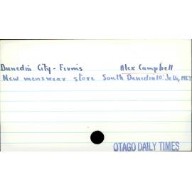 Dunedin City - Firms - Alex Campbell