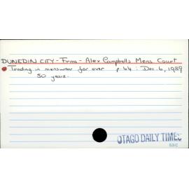 Dunedin City - Firms - Alex Campbells Mens Court