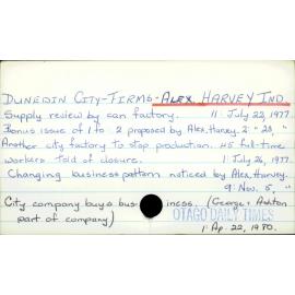 Dunedin City - Firms - Alex Harvey Ind.