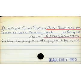 DUNEDIN CITY - FIRMS- ALEX. THOMPSON LTD