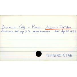 Dunedin City - Firms - Alliance Textiles.