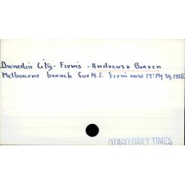 Dunedin City - Firms - Andrews & Beaven