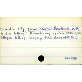 Dunedin City - Firms - Arthur Barnett Ltd