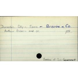 Dunedin City - Firms - Briscoe & Co.