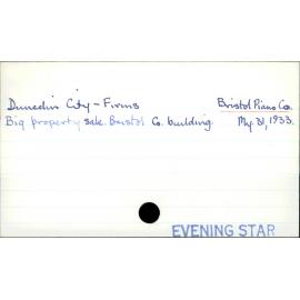 Dunedin City - Firms - Bristol Piano Co.