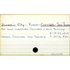 Dunedin City - Firms - Coombes & Son's Tannery