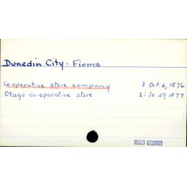 Dunedin City - Firms - Co-operative Store Company