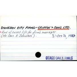 Dunedin City - Firms - Griffin and Sons Ltd.