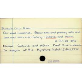 Dunedin City - Firms - Guthrie and Asher