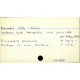 Dunedin City - Firms - Guthrie and Larnach